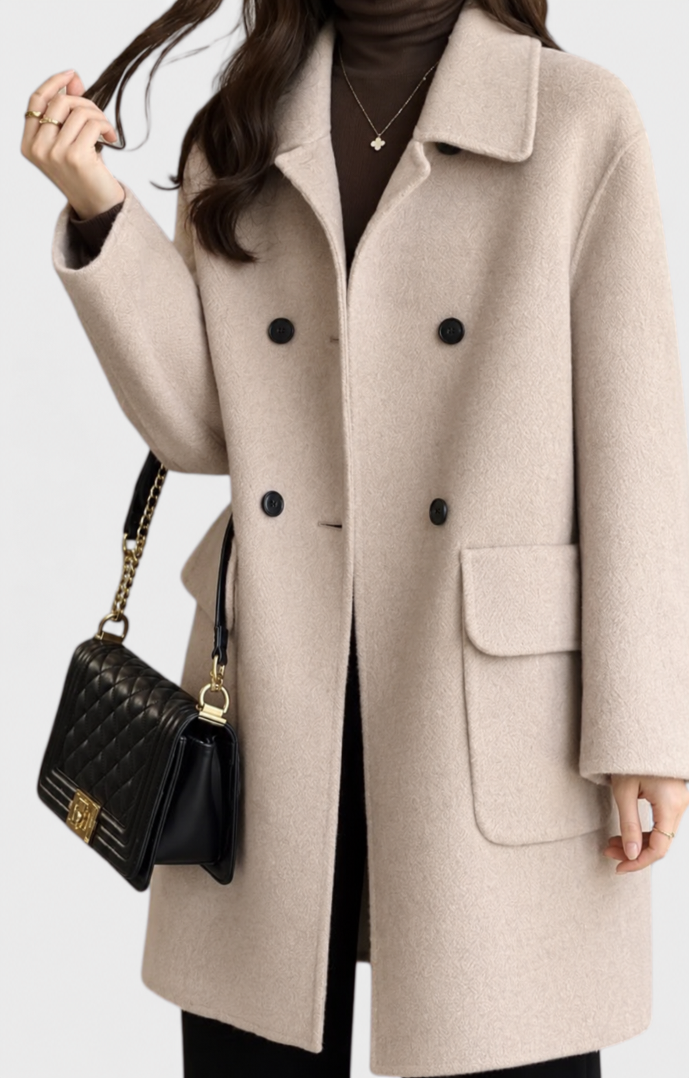 Aveline Timeless Double-Breasted Wool Overcoat