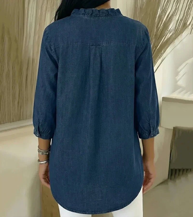Abigail™ Elegant Denim Blouse