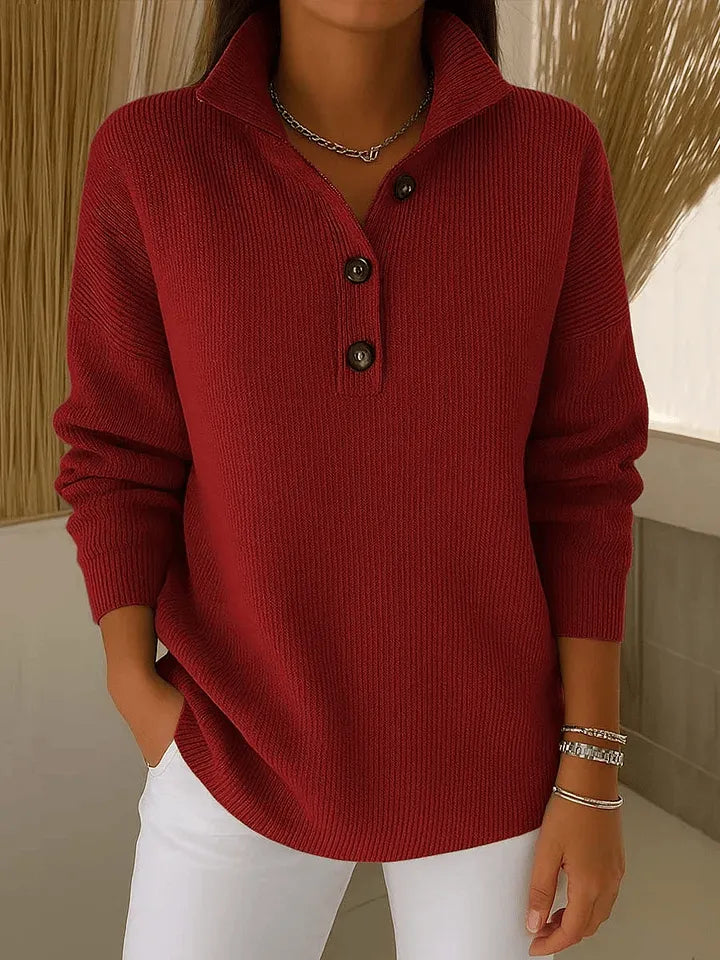 Mirelle™ | Sweter polo z dekoltem V