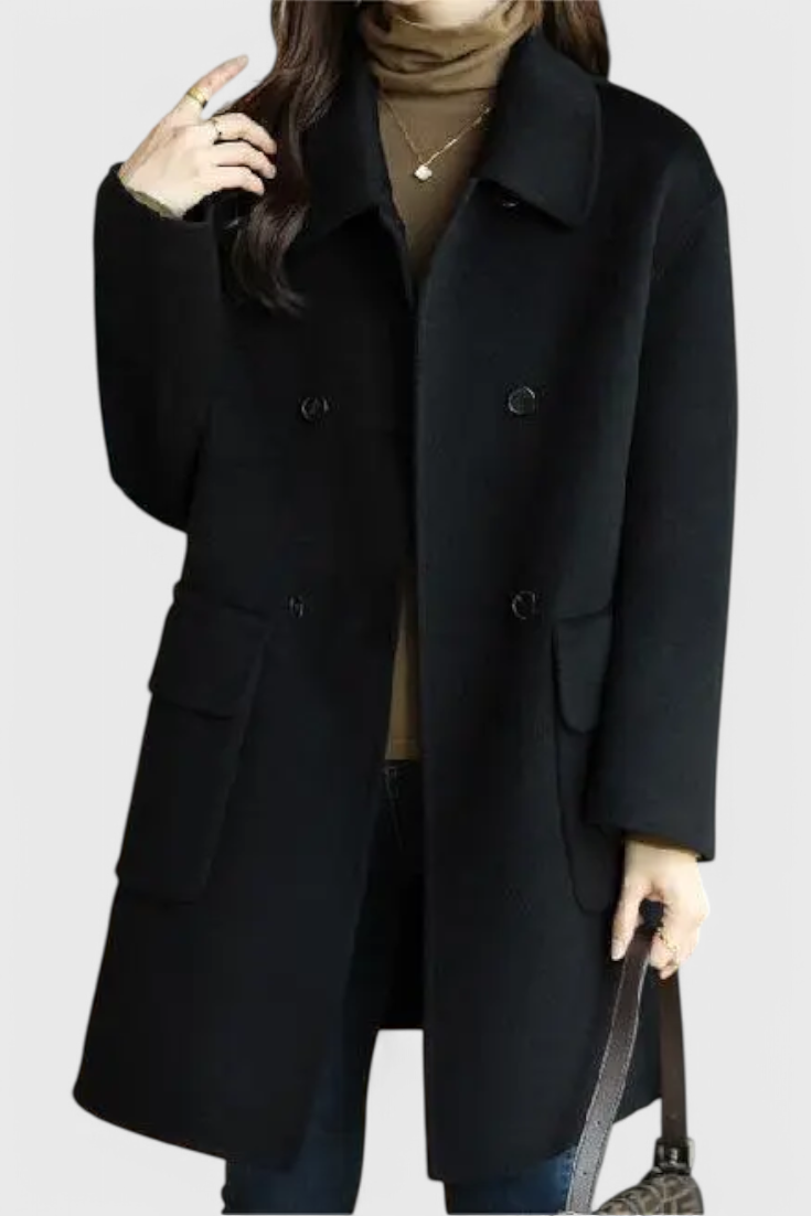 Aveline Timeless Double-Breasted Wool Overcoat