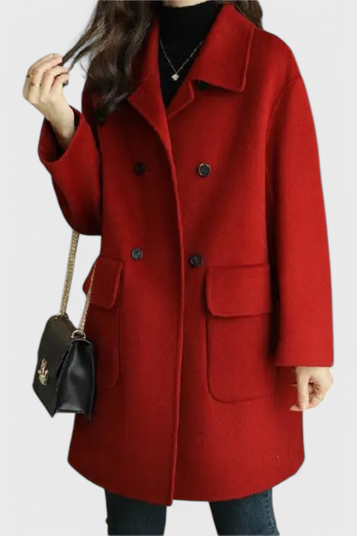Aveline Timeless Double-Breasted Wool Overcoat