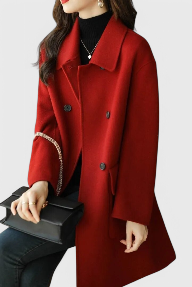 Aveline Timeless Double-Breasted Wool Overcoat